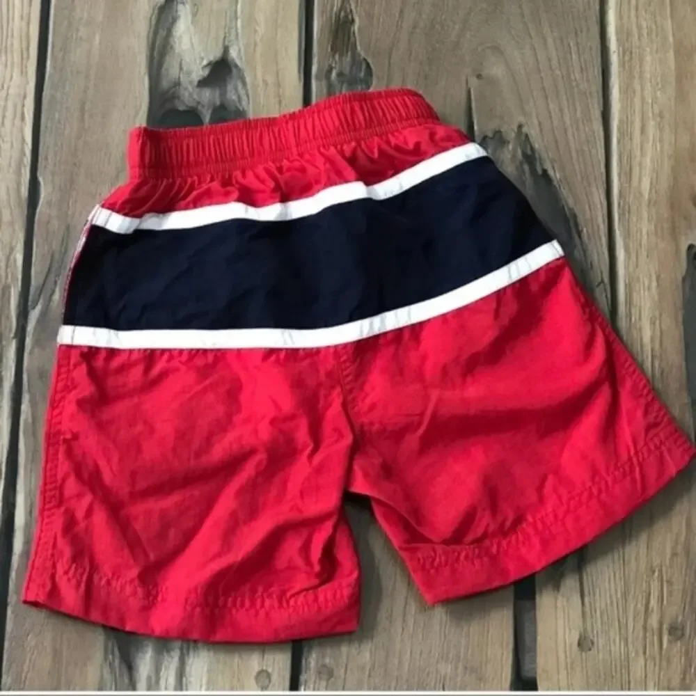 NWT! OshKosh Swim Trunks 3t Toddler Red Black Swimsuit! NEW WITH TAG
